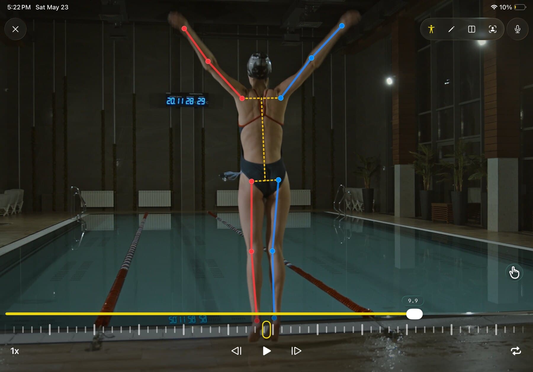 KineVision swimming analysis on iPad